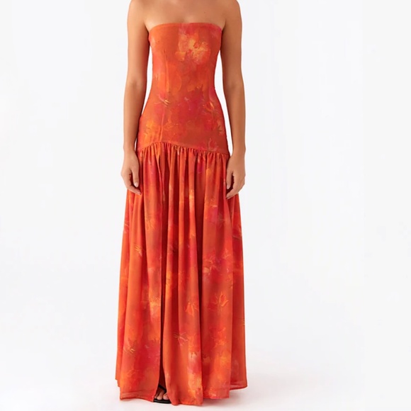 PEPPERMAYO Eden Strapless Floral Drop Waist Maxi Dress - Picture 2 of 13